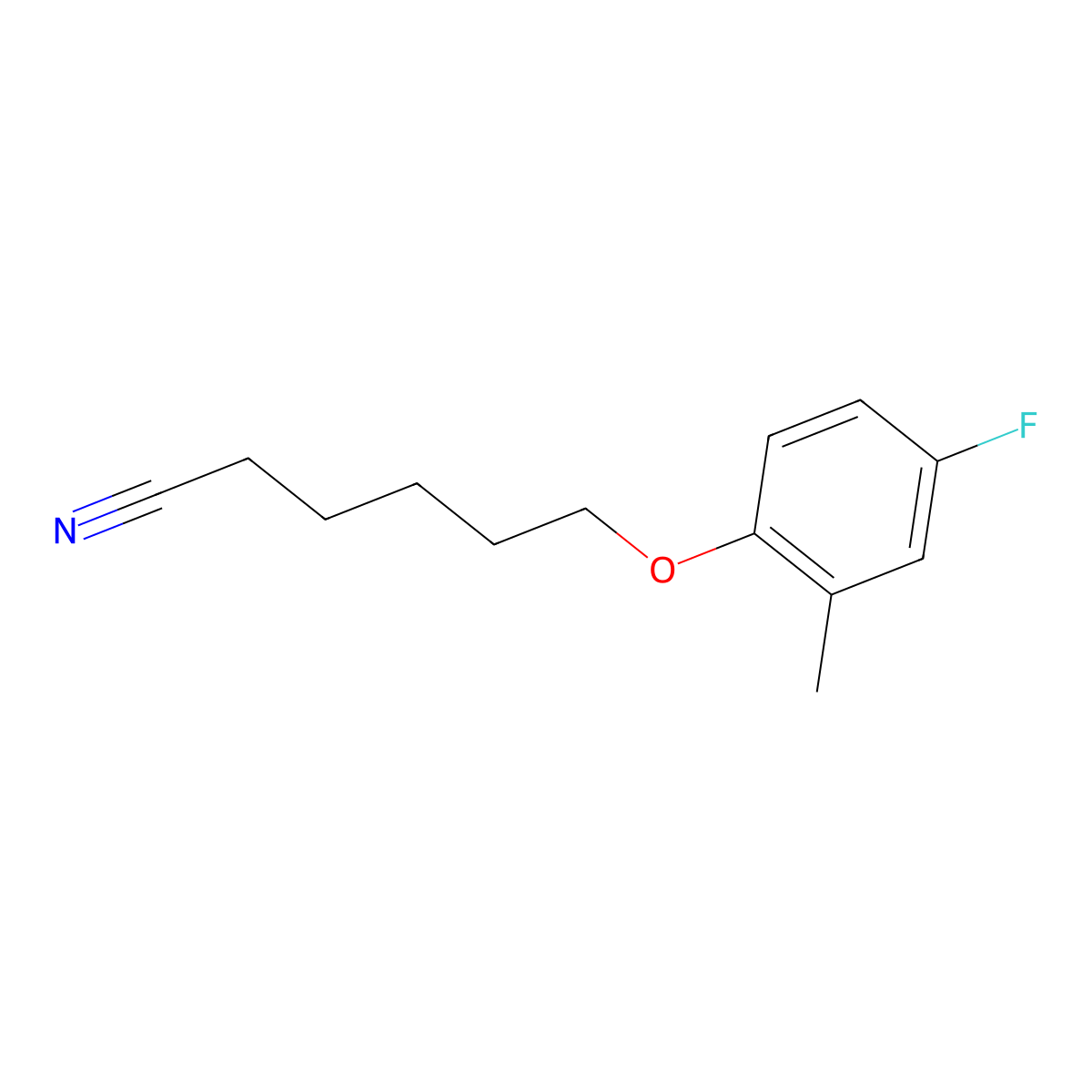 6-(4-Fluoro-2-methyl-phenoxy)hexanenitrile molecular structure, CAS 1443331-38-1