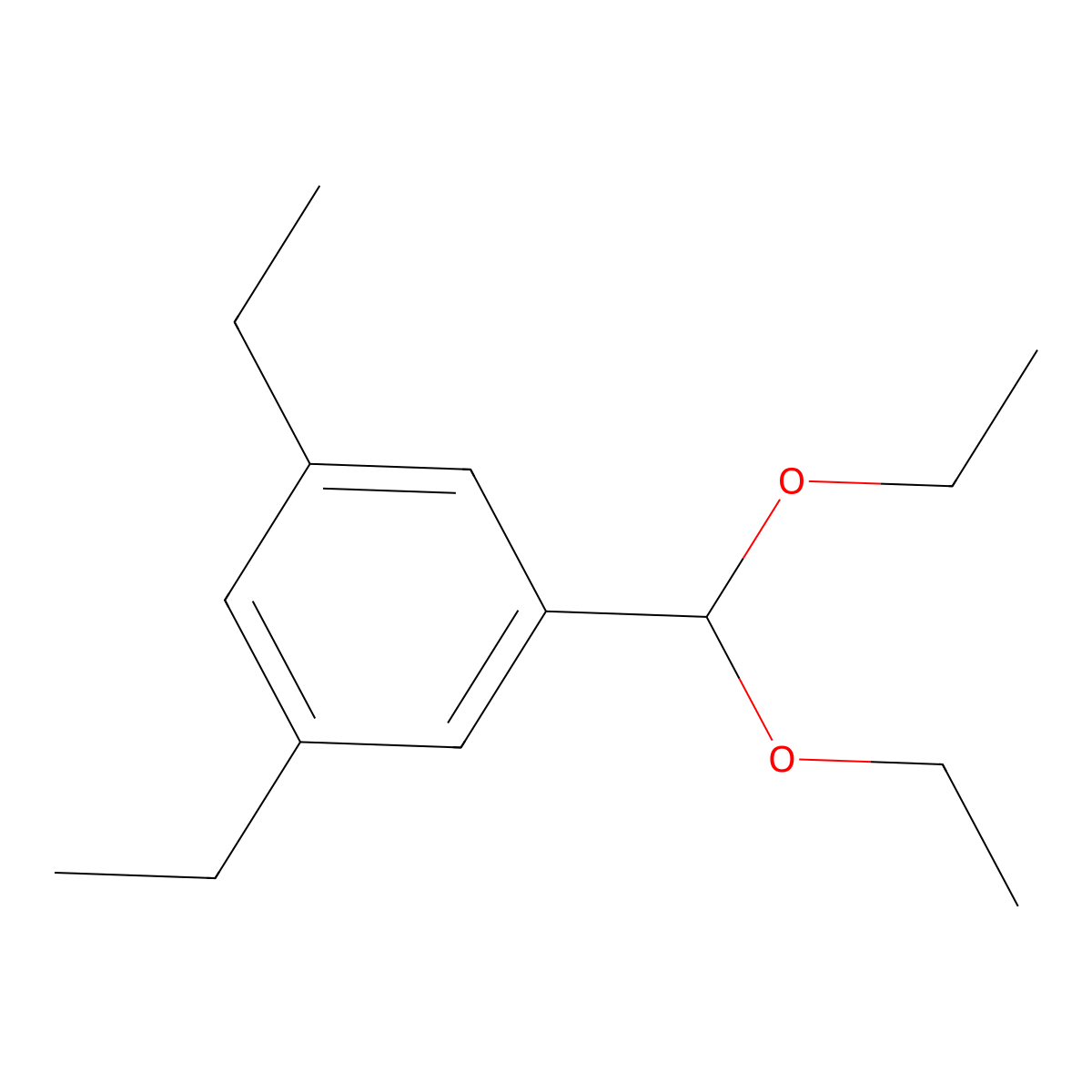 Benzene, 1-(diethoxymethyl)-3,5-diethyl- molecular structure, CAS 1443331-42-7