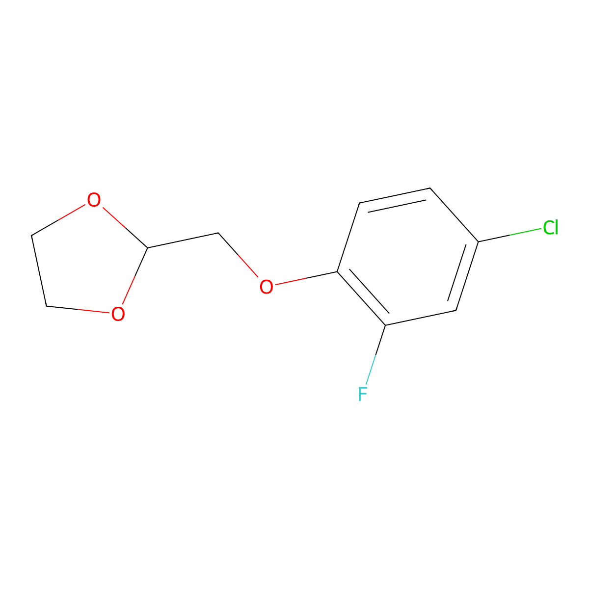 2-((4-Chloro-2-fluorophenoxy)methyl)-1,3-dioxolane molecular structure, CAS 1443331-47-2