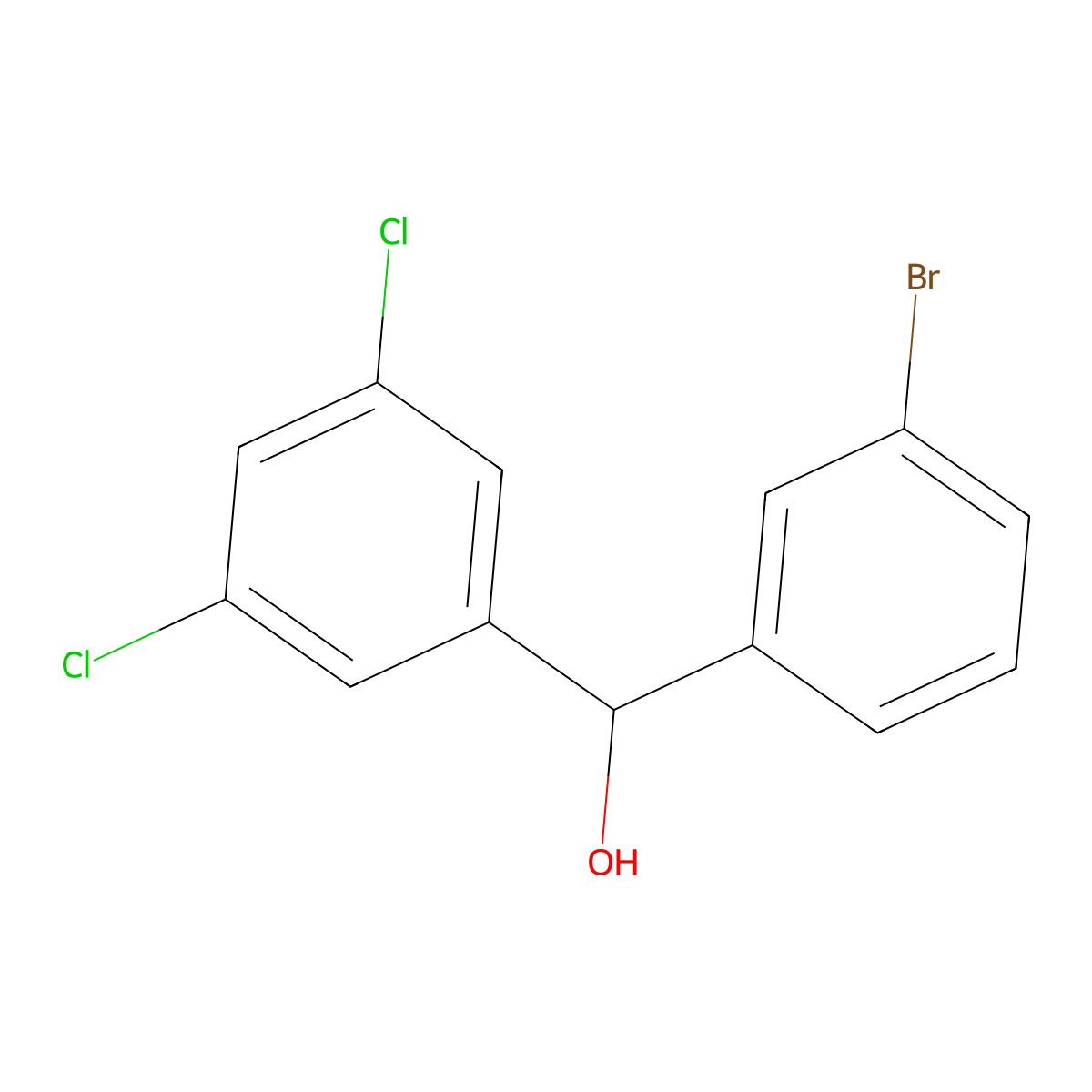 3-Bromo-3',5'-dichlorobenzhydrol molecular structure, CAS 1443332-22-6