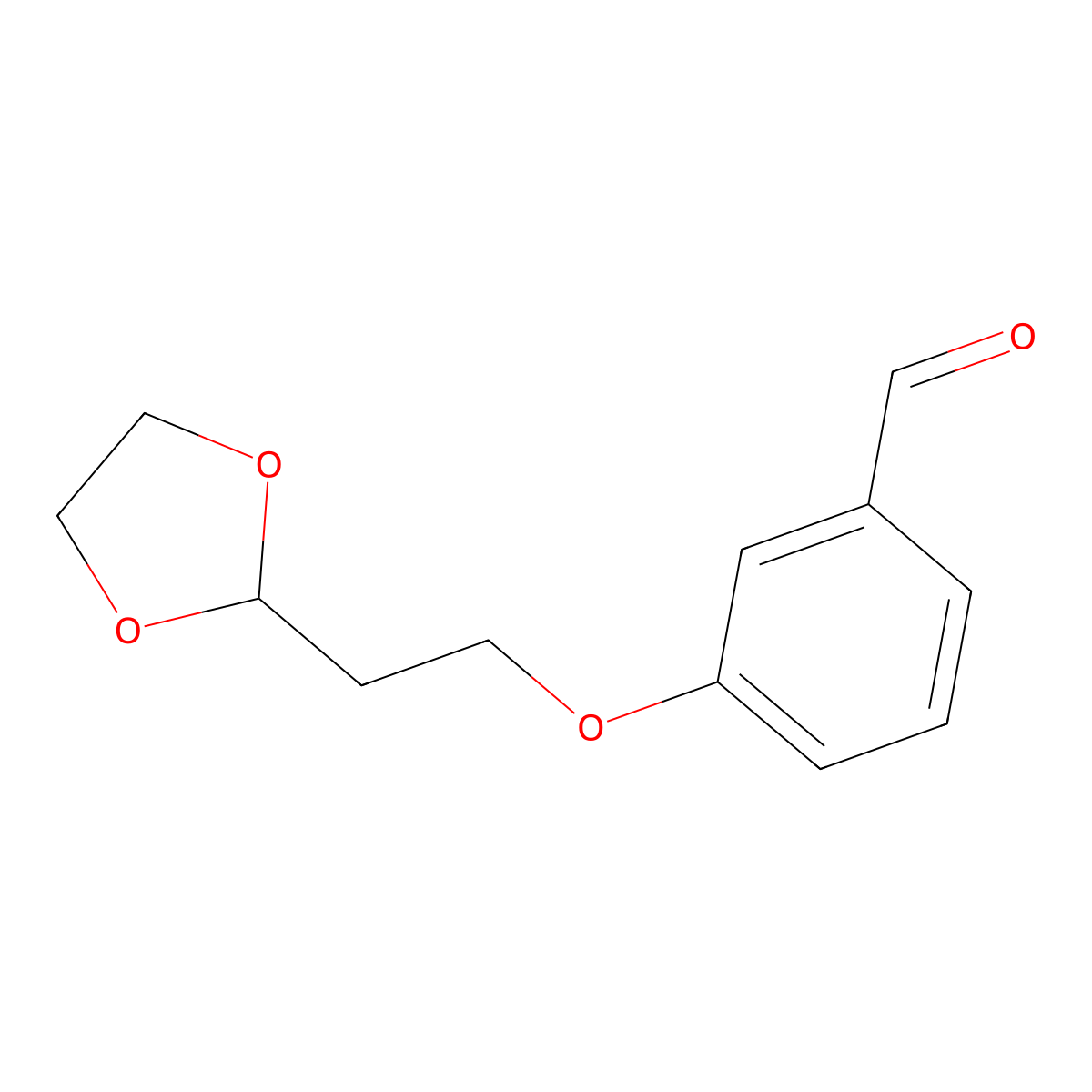 3-[2-(1,3-Dioxolan-2-yl)ethoxy]benzaldehyde molecular structure, CAS 1443332-66-8