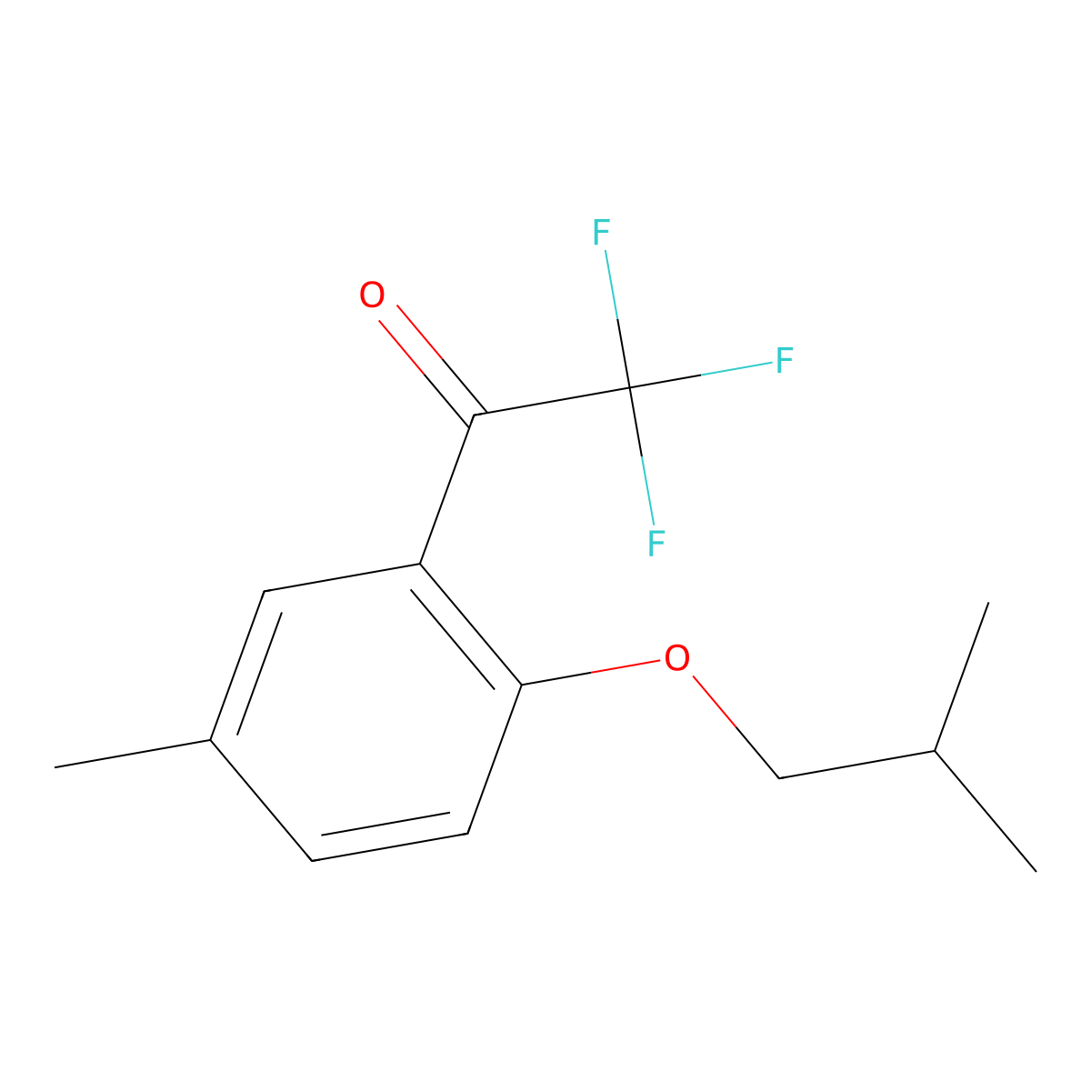 2,2,2-Trifluoro-1-(2-isobutoxy-5-methylphenyl)ethanone molecular structure, CAS 1443332-77-1
