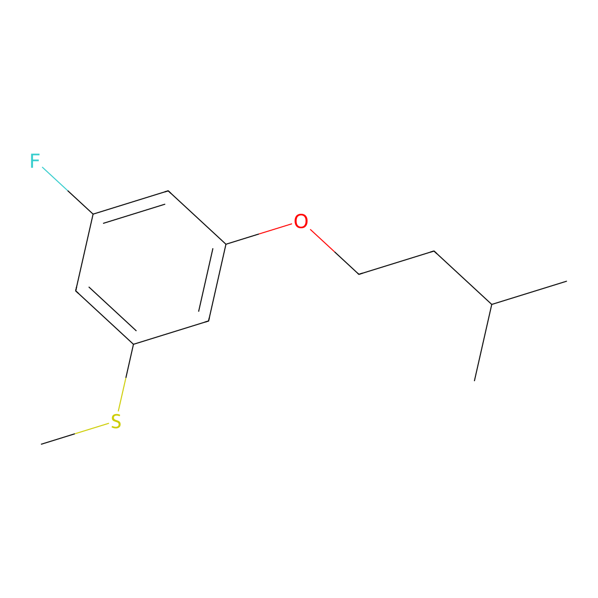 5-Fluoro-3-iso-pentoxyphenyl methyl sulfide molecular structure, CAS 1443333-30-9