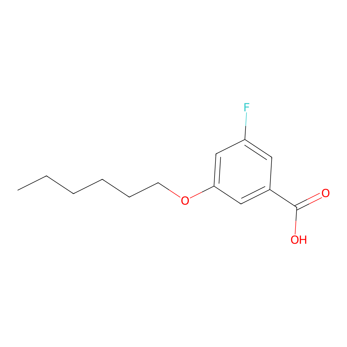 5-Fluoro-3-n-hexyloxybenzoic acid molecular structure, CAS 1443333-60-5