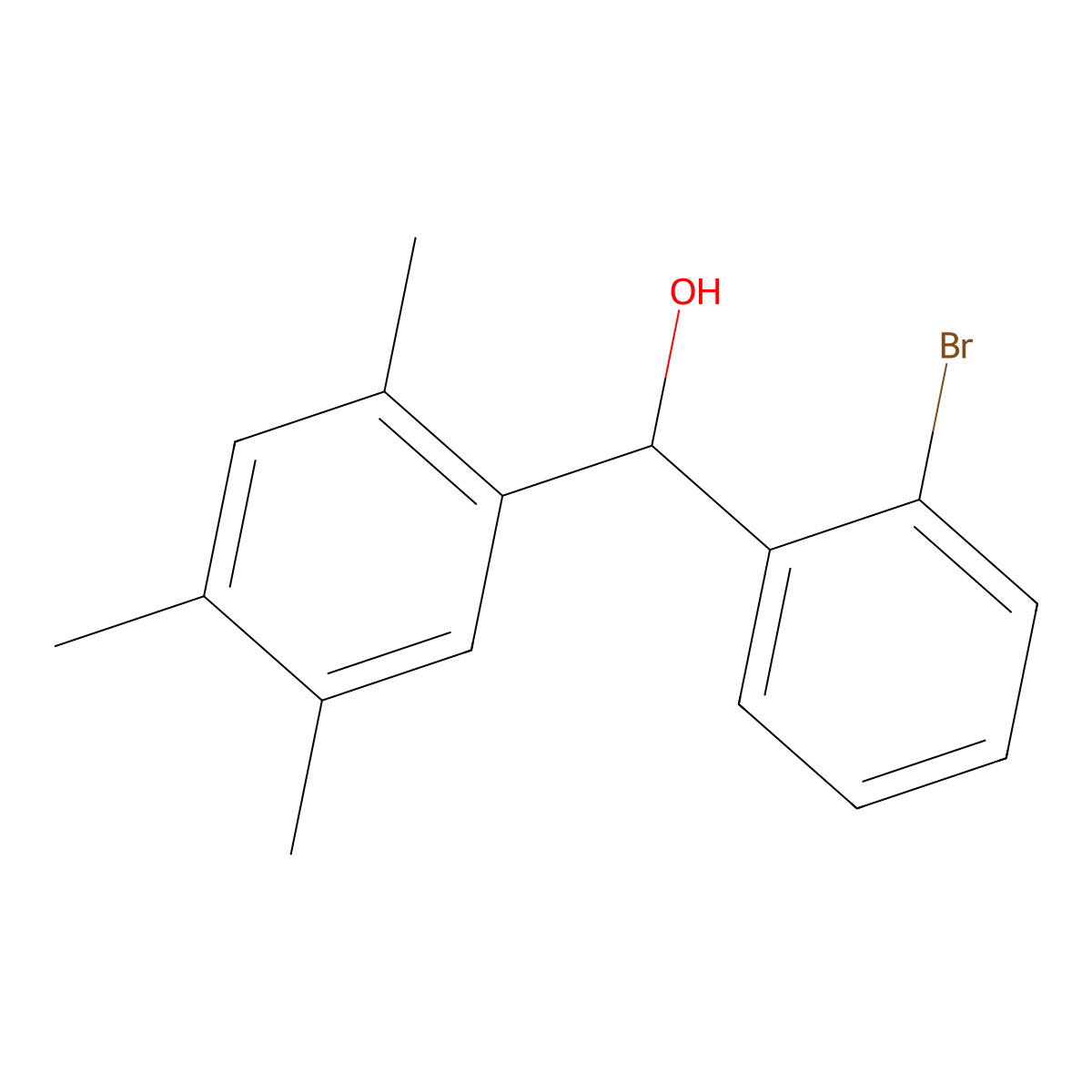 (2-Bromophenyl)(2,4,5-trimethylphenyl)methanol molecular structure, CAS 1443333-86-5