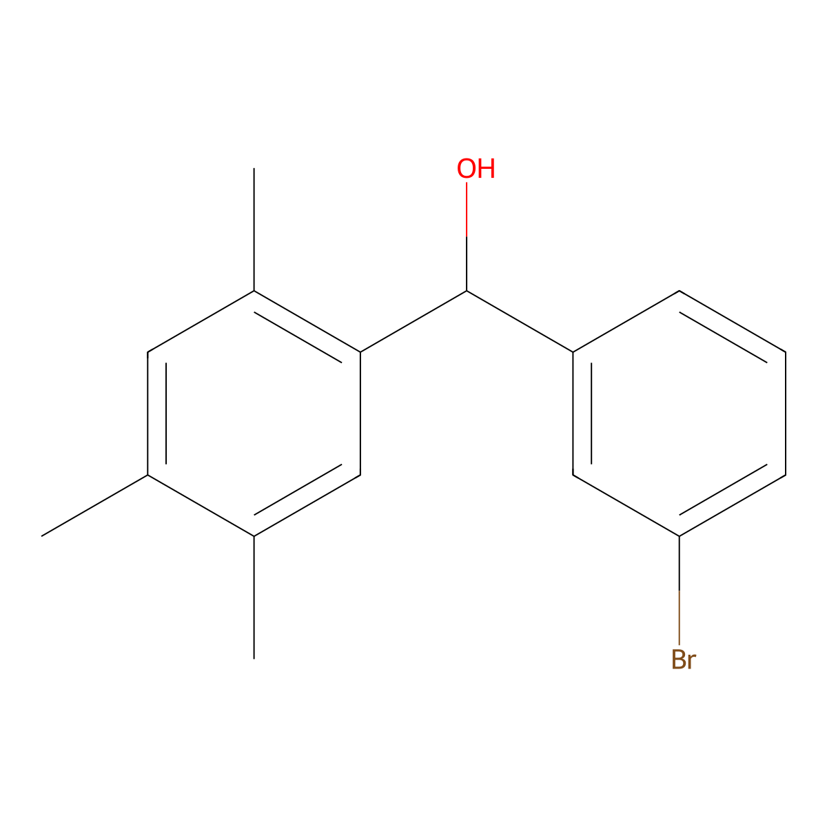 (3-Bromophenyl)(2,4,5-trimethylphenyl)methanol molecular structure, CAS 1443334-06-2