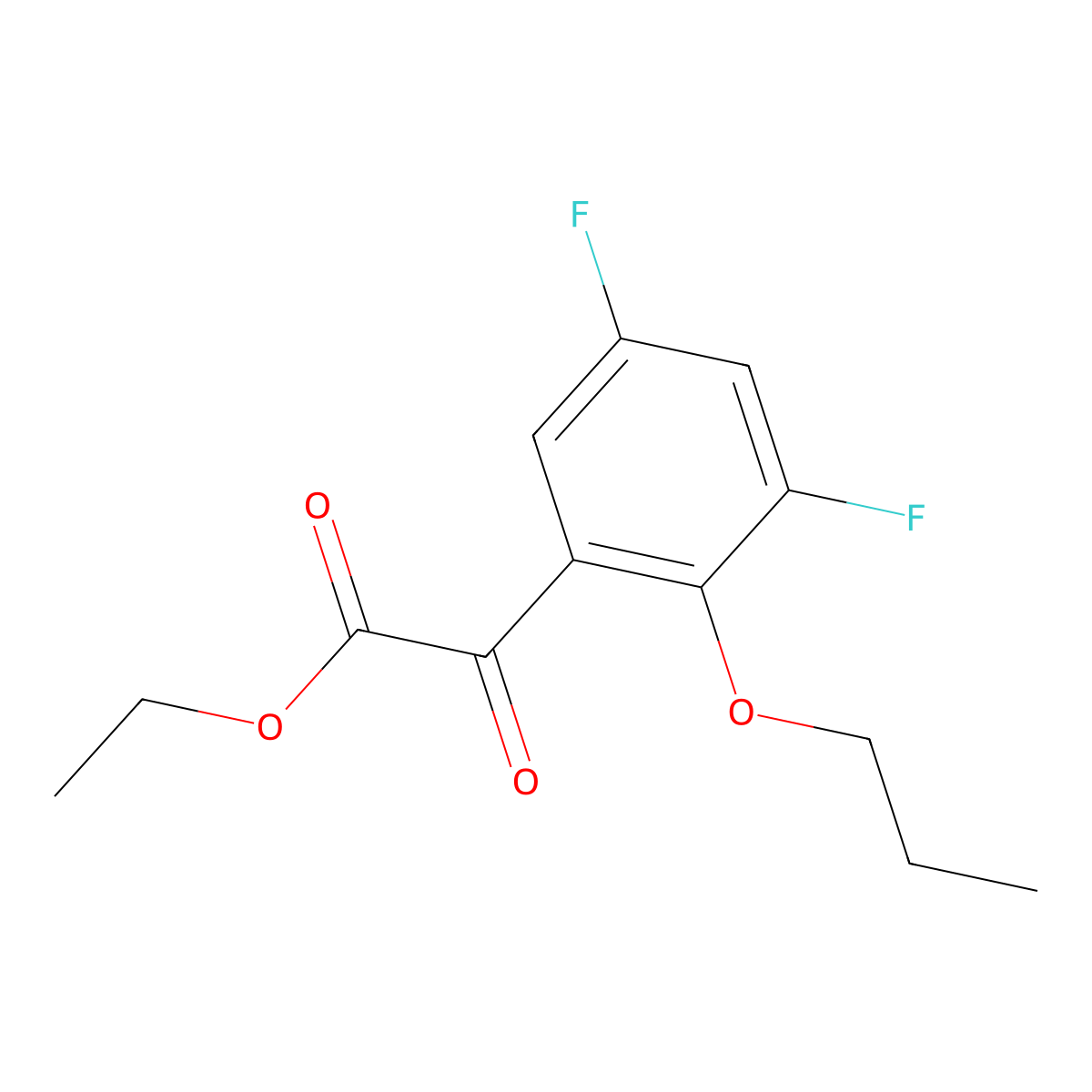 Ethyl 2-(3,5-difluoro-2-propoxyphenyl)-2-oxoacetate molecular structure, CAS 1443334-22-2