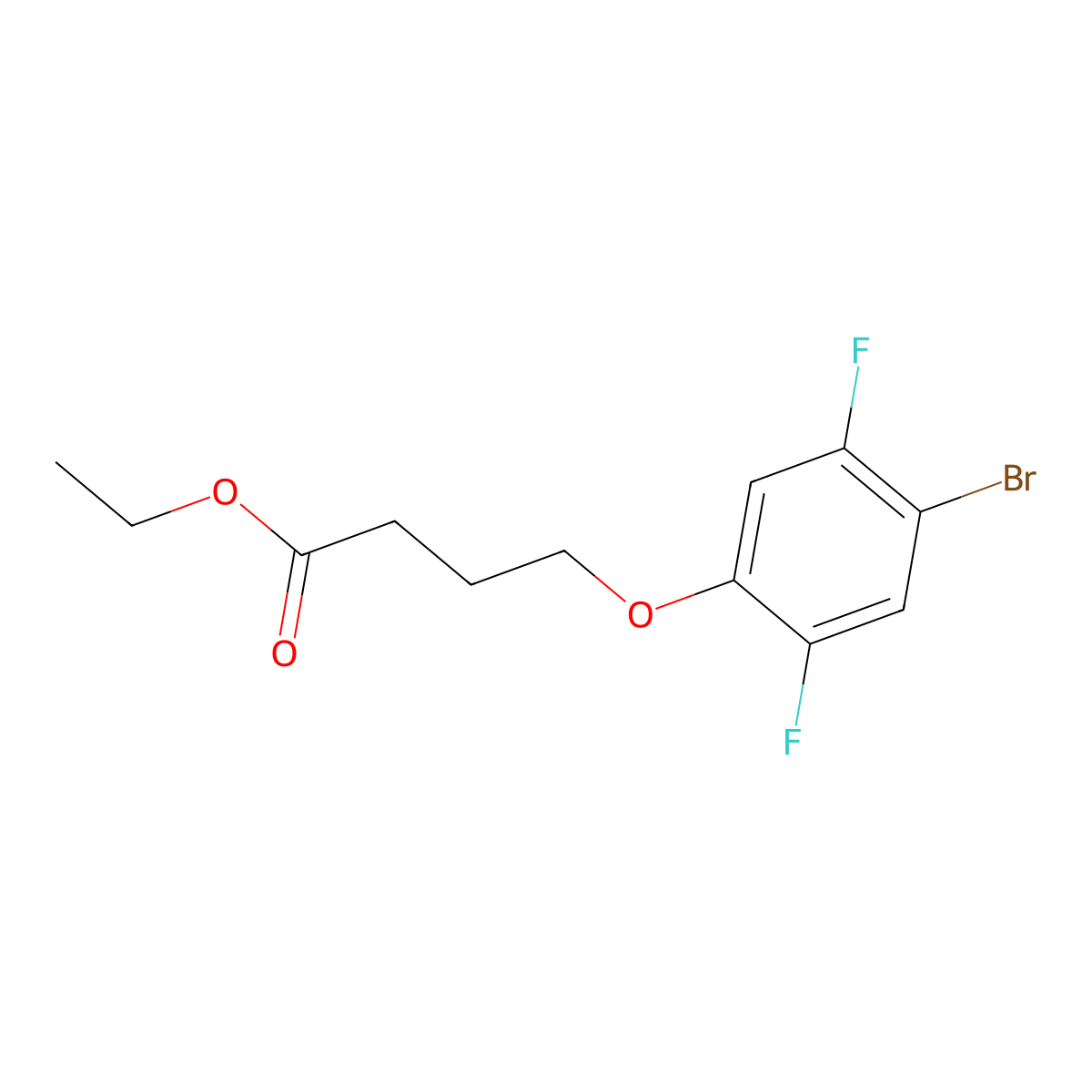 Ethyl 4-(4-bromo-2,5-difluorophenoxy)butanoate molecular structure, CAS 1443334-23-3