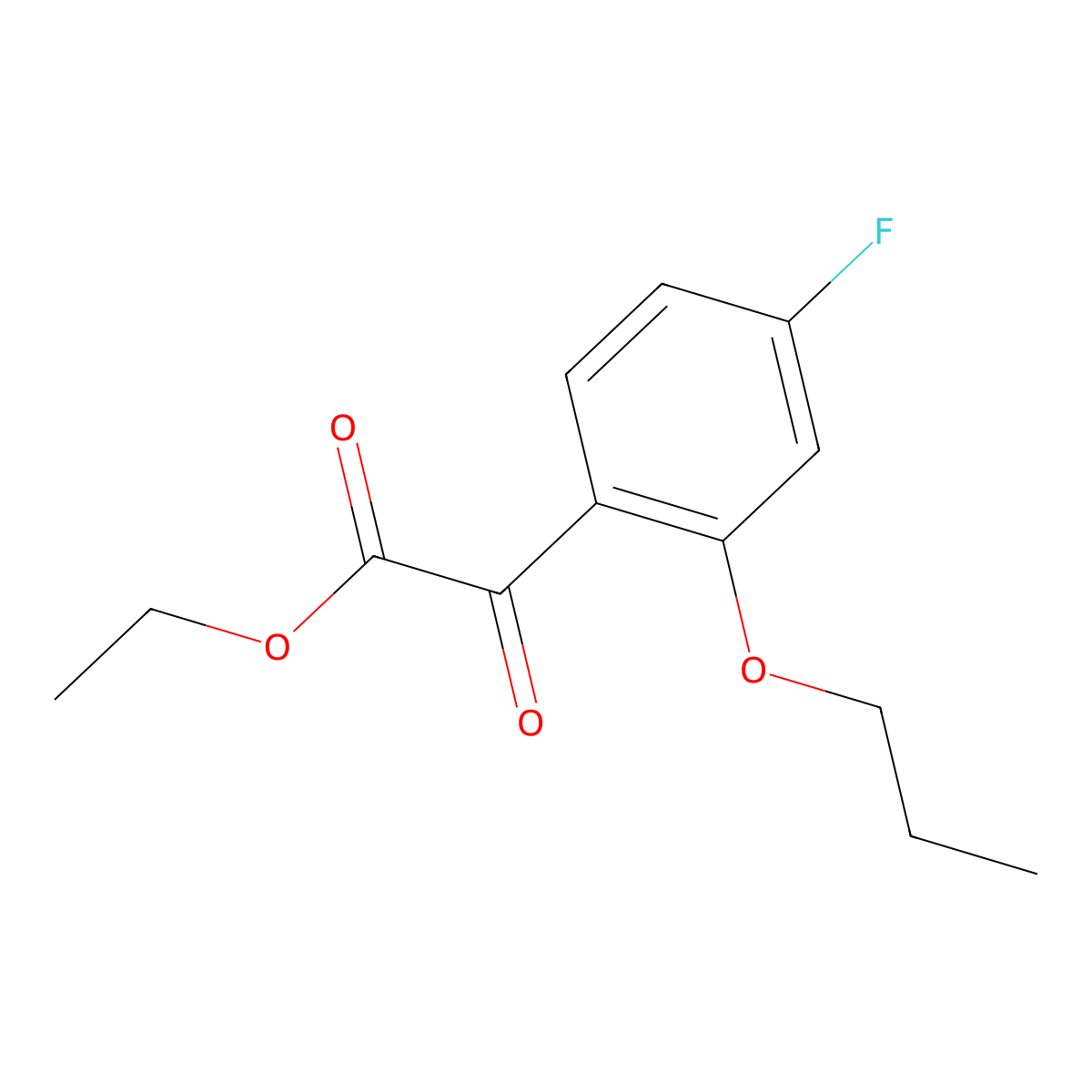 Ethyl 2-(4-fluoro-2-propoxyphenyl)-2-oxoacetate molecular structure, CAS 1443334-49-3