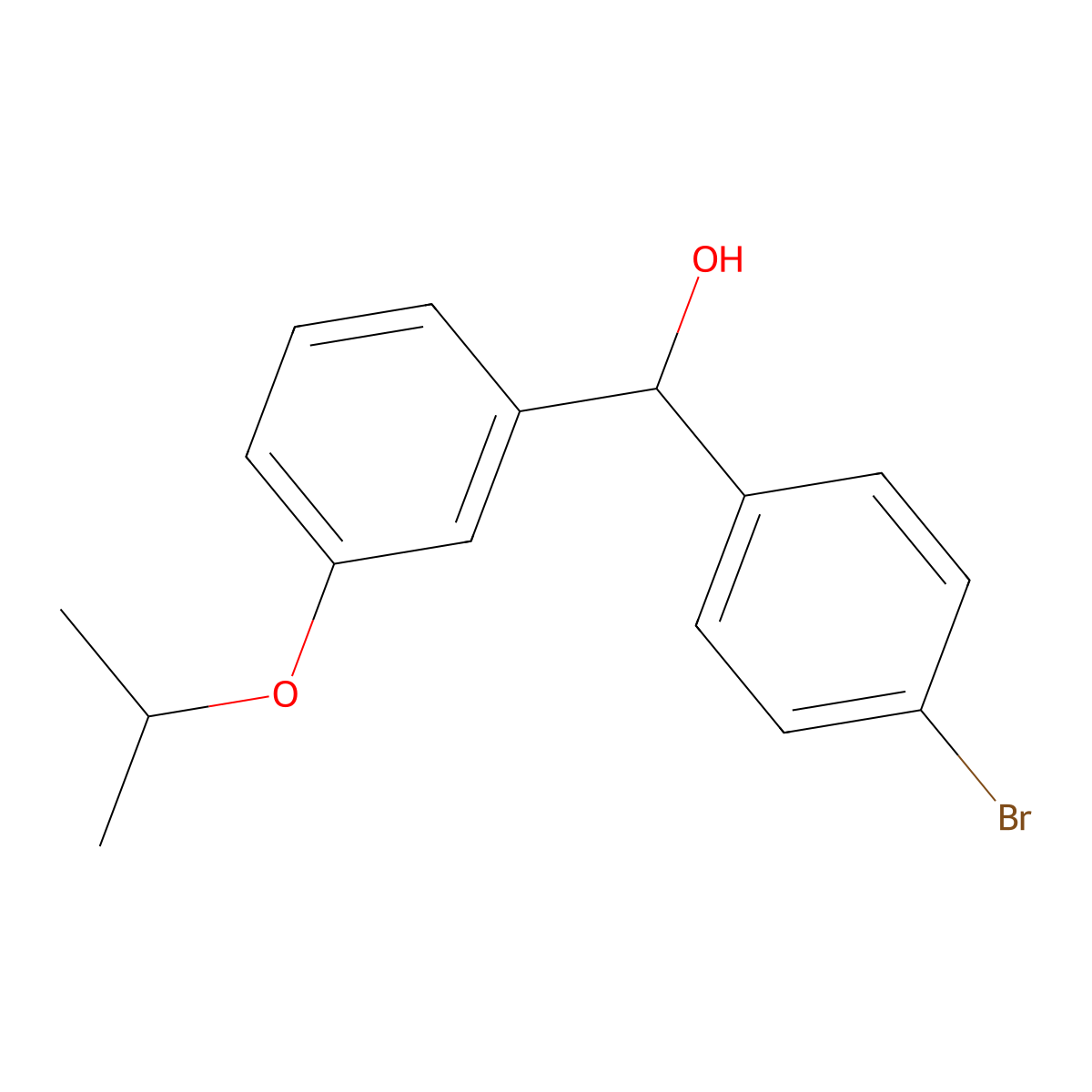 (4-Bromophenyl)(3-isopropoxyphenyl)methanol molecular structure, CAS 1443334-50-6