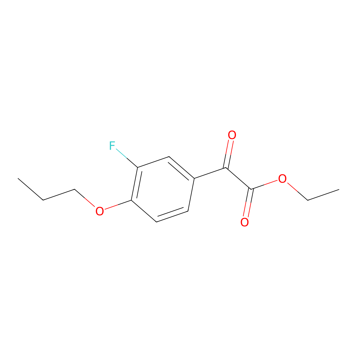 Ethyl 2-(3-fluoro-4-propoxyphenyl)-2-oxoacetate molecular structure, CAS 1443334-86-8