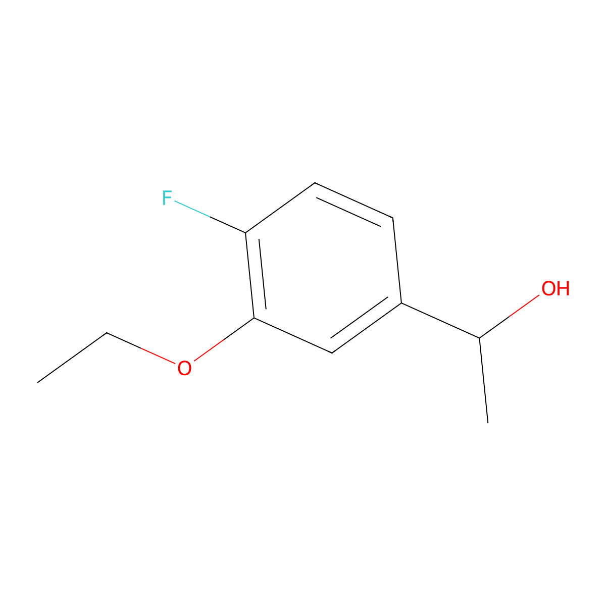 1-(3-Ethoxy-4-fluorophenyl)ethanol molecular structure, CAS 1443334-87-9