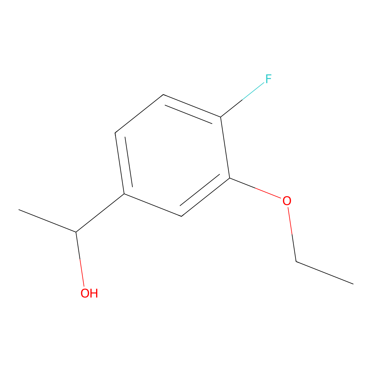 1-(3-Ethoxy-4-fluorophenyl)ethanol molecular structure, CAS 1443334-87-9