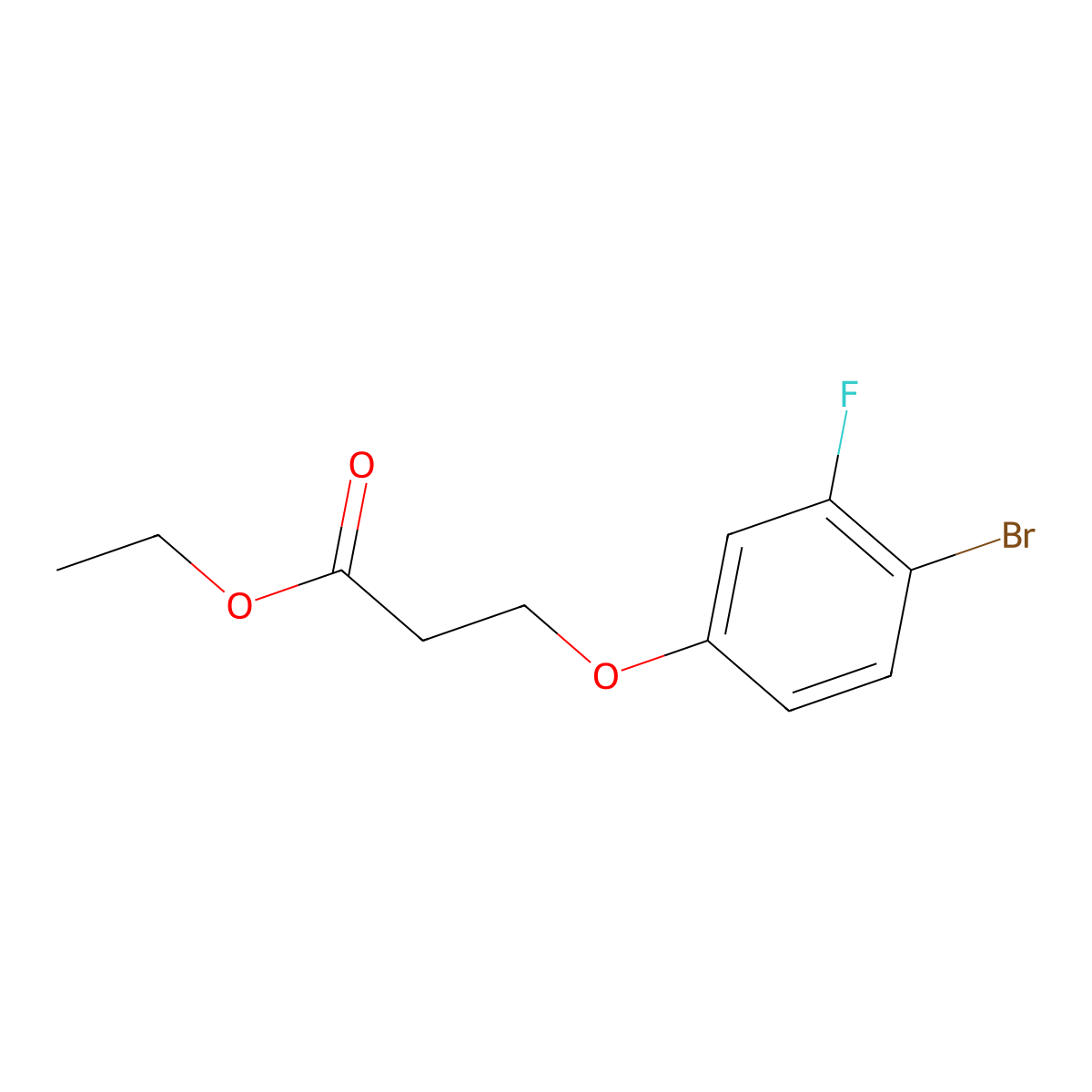 Ethyl 3-(4-bromo-3-fluorophenoxy)propanoate molecular structure, CAS 1443334-88-0