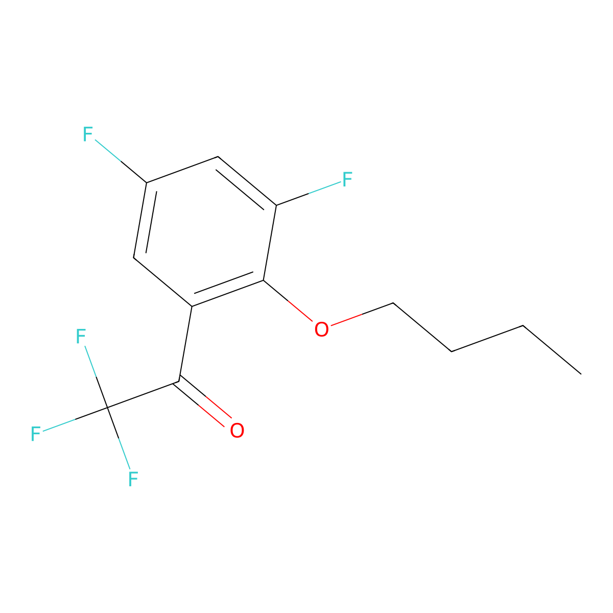 1-(2-Butoxy-3,5-difluorophenyl)-2,2,2-trifluoroethanone molecular structure, CAS 1443334-91-5