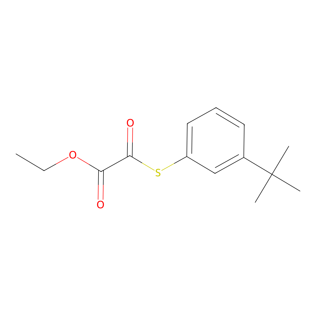 Ethyl 2-(3-tert-butylphenyl)sulfanyl-2-oxo-acetate molecular structure, CAS 1443334-95-9