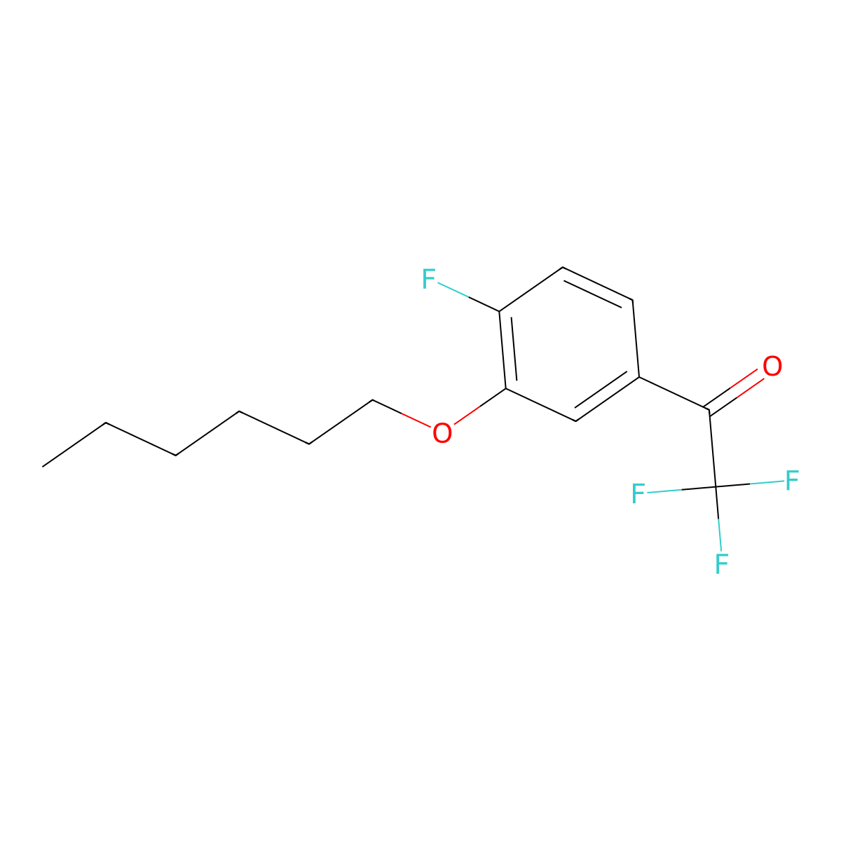 3-n-Hexyloxy-2,2,2,4'-tetrafluoroacetophenone molecular structure, CAS 1443335-04-3