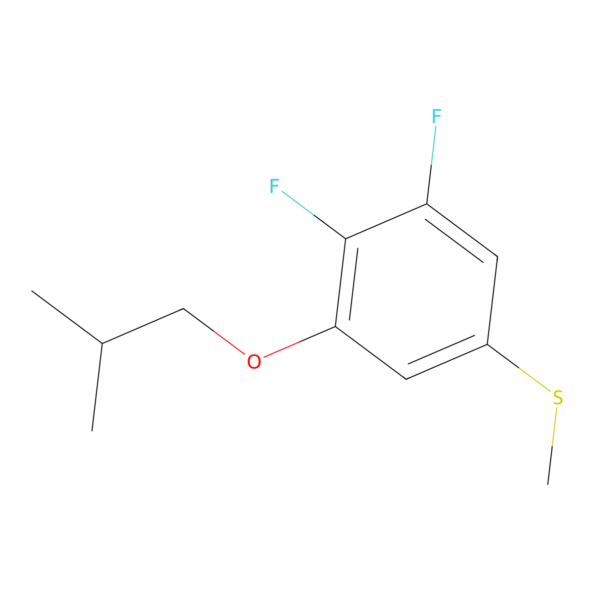 3-iso-Butoxy-4,5-difluorophenyl methyl sulfide molecular structure, CAS 1443335-25-8