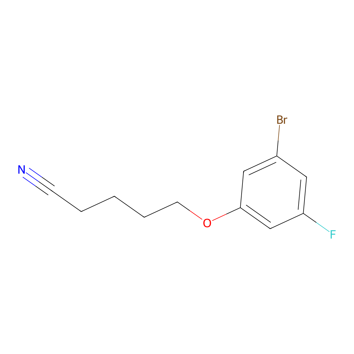 5-(3-Bromo-5-fluoro-phenoxy)pentanenitrile molecular structure, CAS 1443335-40-7
