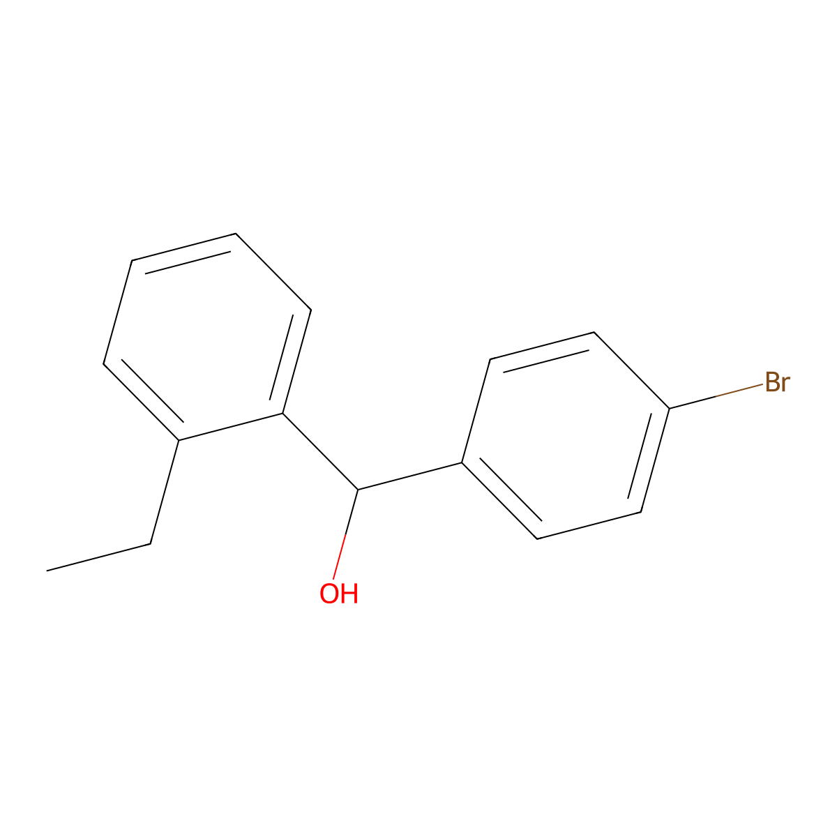 (4-Bromophenyl)(2-ethylphenyl)methanol molecular structure, CAS 1443335-42-9