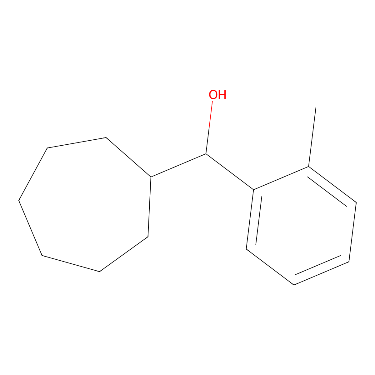 Cycloheptyl (2-methylphenyl)methanol molecular structure, CAS 1443335-45-2