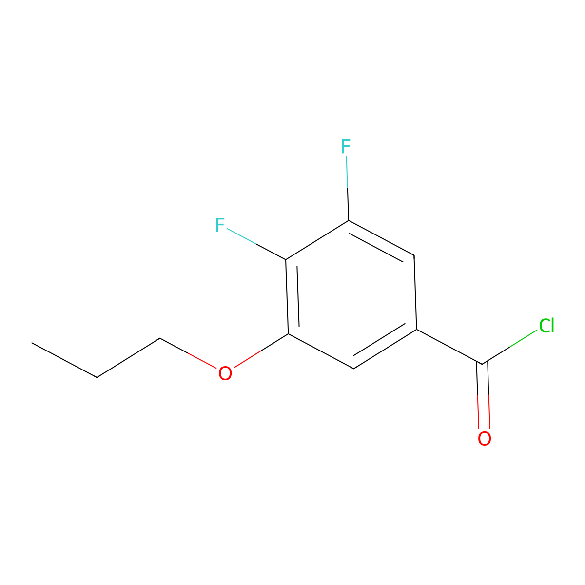 4,5-Difluoro-3-n-propoxybenzoyl chloride molecular structure, CAS 1443335-56-5