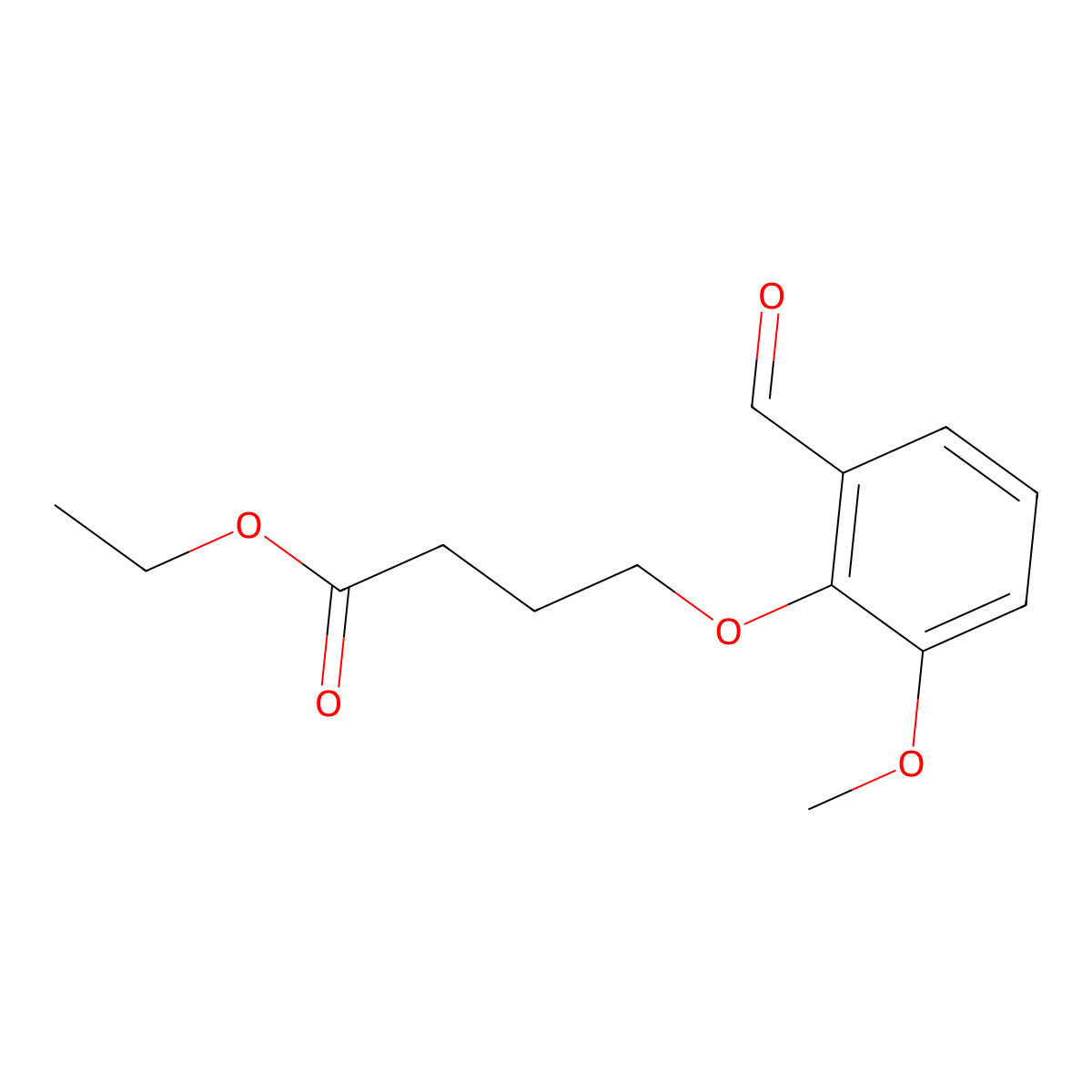 Ethyl 4-(2-formyl-6-methoxyphenoxy)butanoate molecular structure, CAS 1443335-57-6