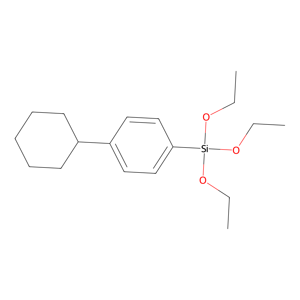(4-Cyclohexylphenyl)(triethoxy)silane molecular structure, CAS 1443335-60-1