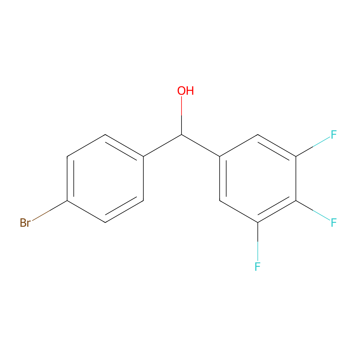 (4-Bromophenyl)(3,4,5-trifluorophenyl)methanol molecular structure, CAS 1443335-70-3