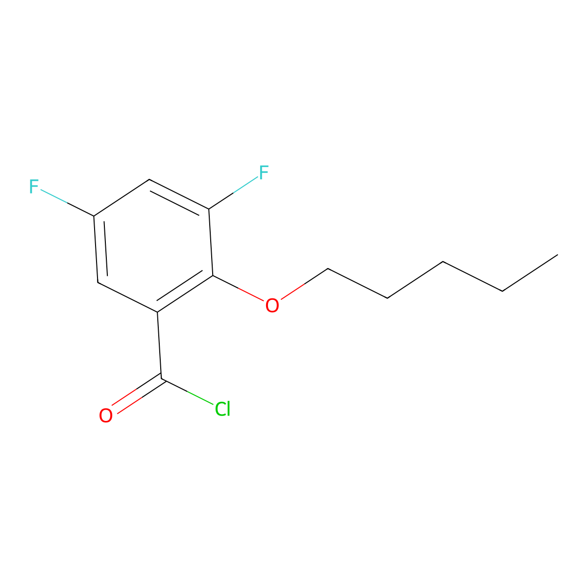 3,5-Difluoro-2-n-pentoxybenzoyl chloride molecular structure, CAS 1443335-72-5
