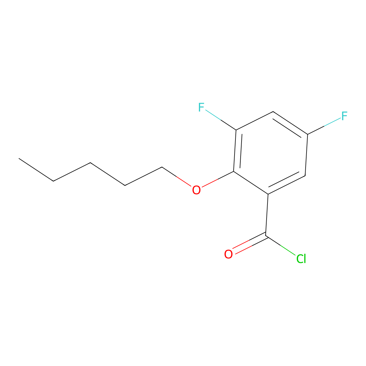 3,5-Difluoro-2-n-pentoxybenzoyl chloride molecular structure, CAS 1443335-72-5