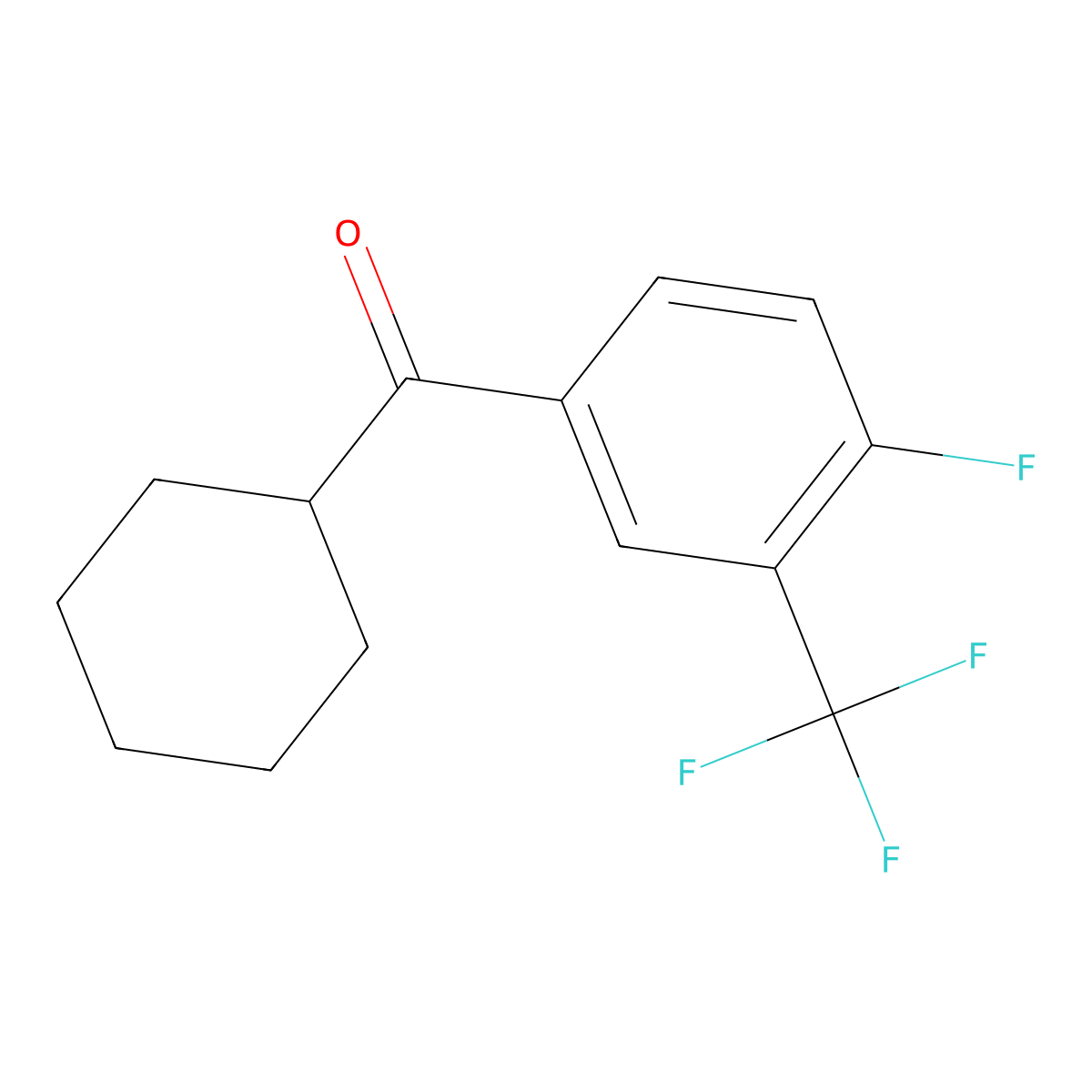 4-Fluoro-3-(trifluoromethyl)phenyl cyclohexyl ketone molecular structure, CAS 1443335-76-9