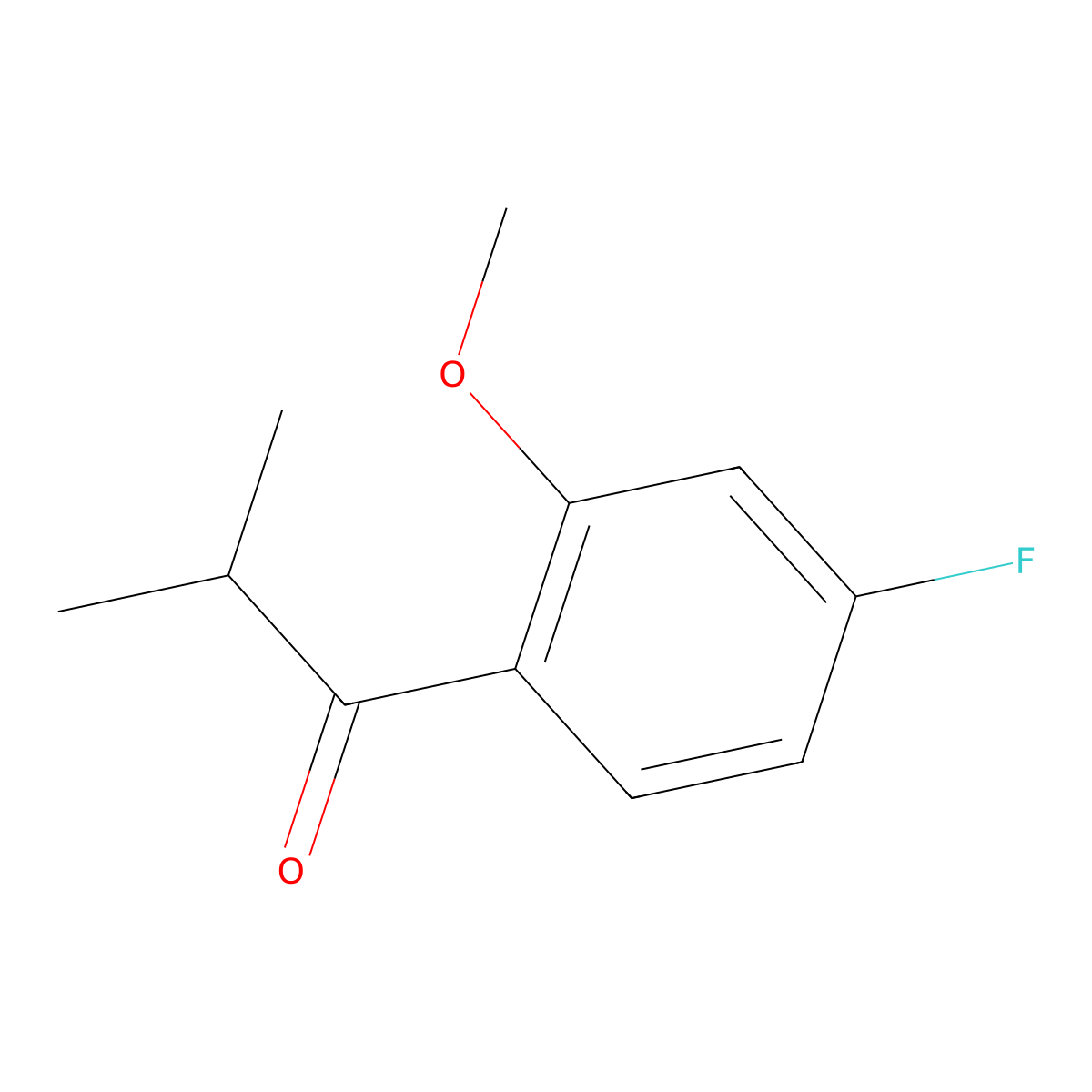 1-(4-Fluoro-2-methoxyphenyl)-2-methylpropan-1-one molecular structure, CAS 1443335-86-1