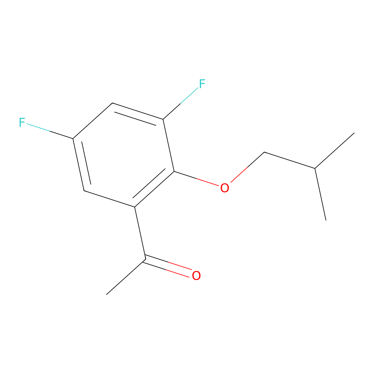 1-(3,5-Difluoro-2-isobutoxyphenyl)ethanone molecular structure, CAS 1443335-87-2