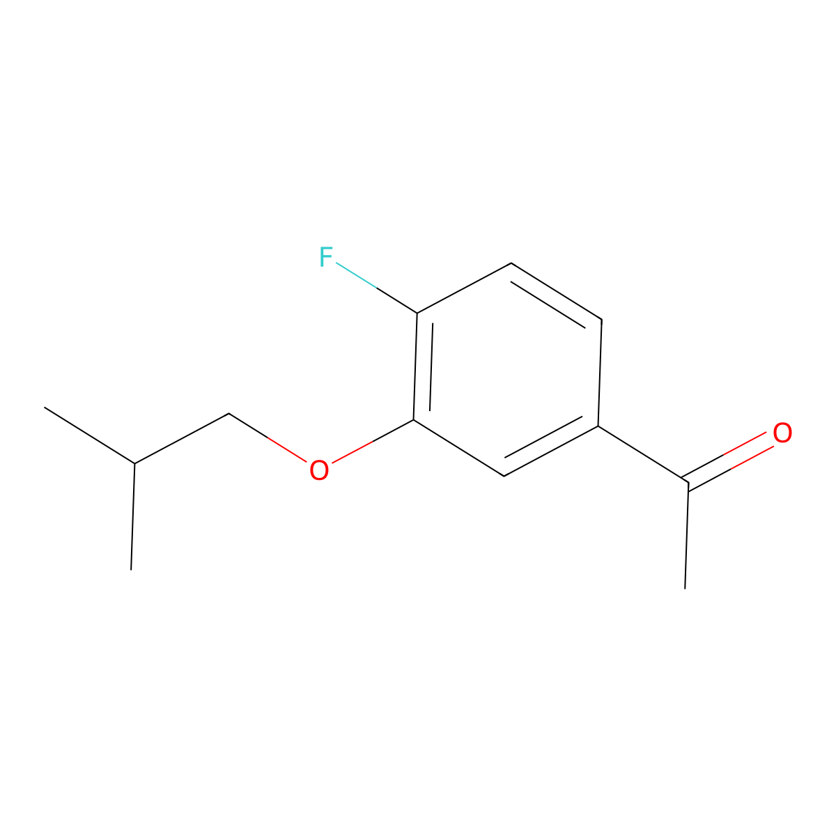 1-(4-Fluoro-3-isobutoxyphenyl)ethanone molecular structure, CAS 1443335-95-2