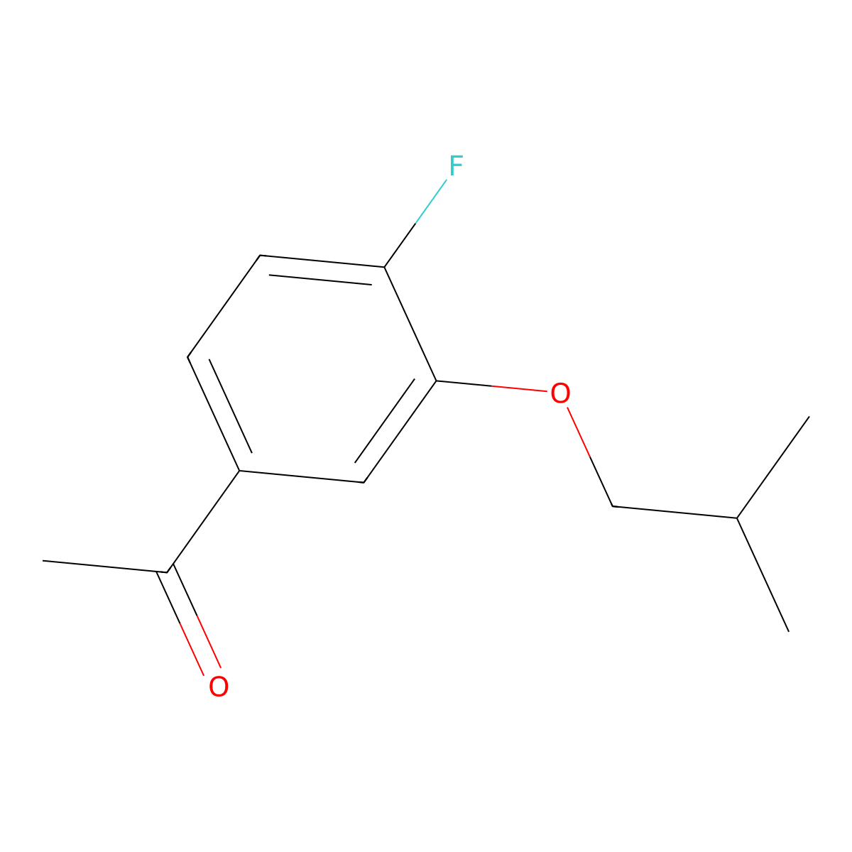 1-(4-Fluoro-3-isobutoxyphenyl)ethanone molecular structure, CAS 1443335-95-2