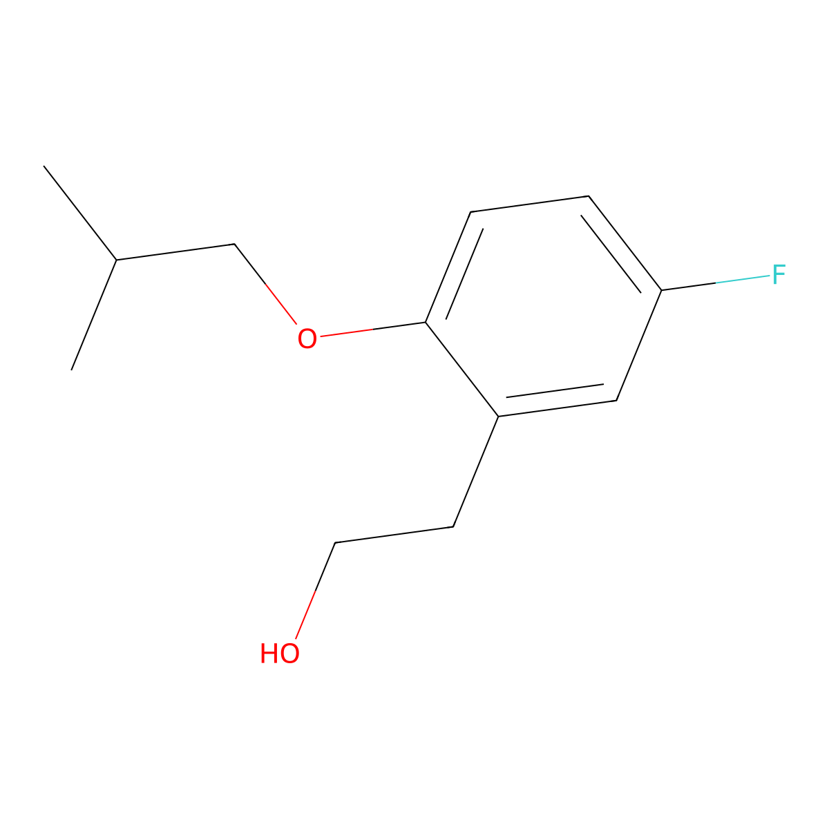 2-(5-Fluoro-2-isobutoxyphenyl)ethanol molecular structure, CAS 1443335-96-3