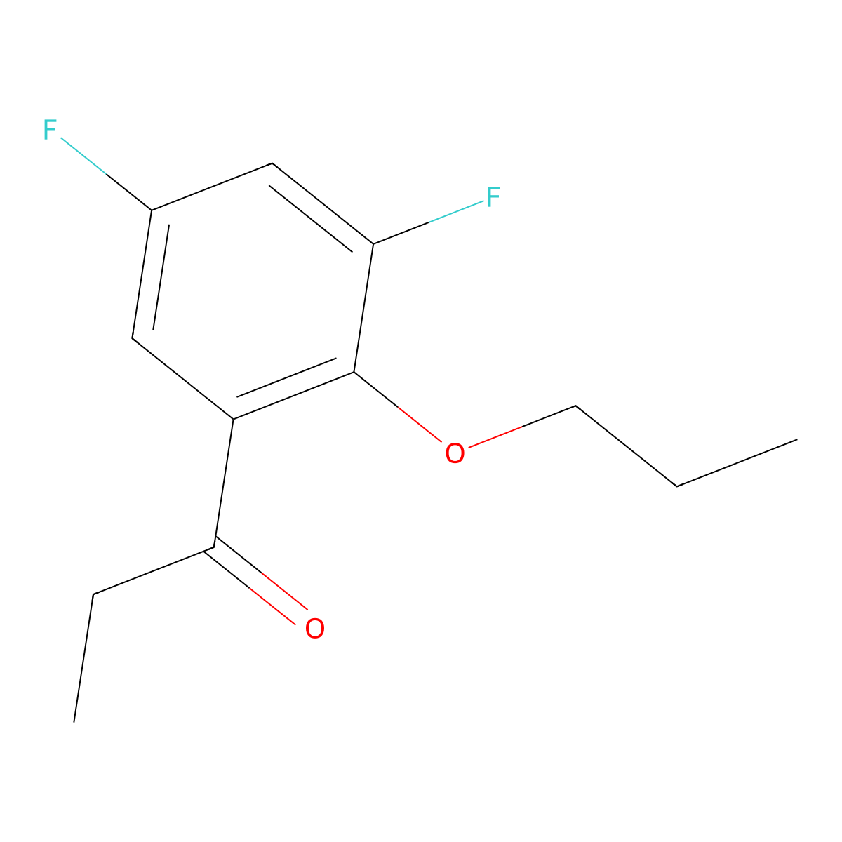 1-(3,5-Difluoro-2-propoxyphenyl)propan-1-one molecular structure, CAS 1443335-99-6