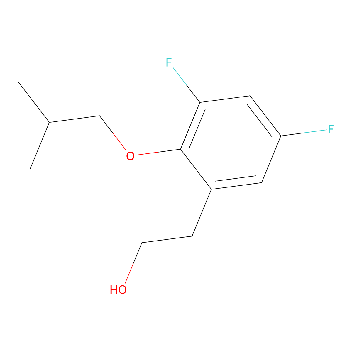 2-(3,5-Difluoro-2-isobutoxyphenyl)ethanol molecular structure, CAS 1443336-06-8
