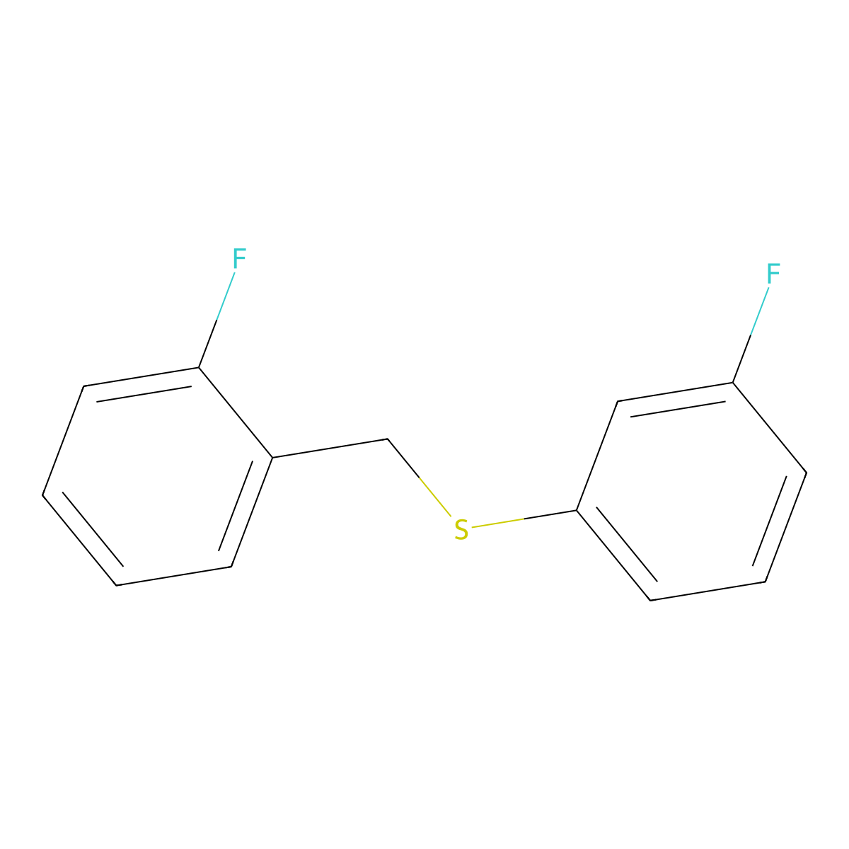 1-Fluoro-2-[(3-fluorophenyl)sulfanylmethyl]benzene molecular structure, CAS 1443336-08-0