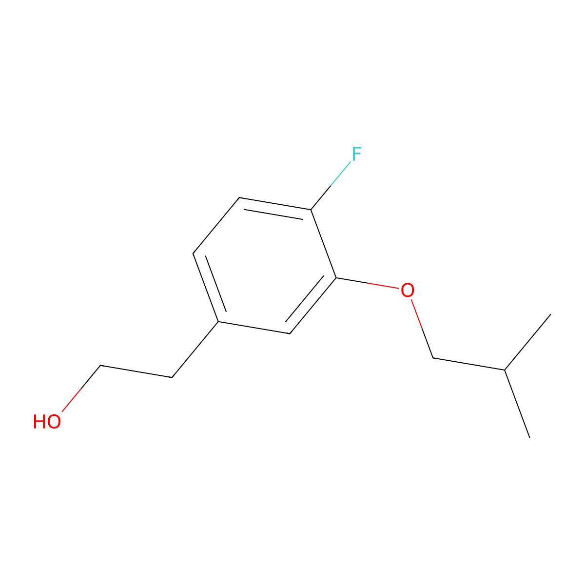 2-(4-Fluoro-3-isobutoxyphenyl)ethanol molecular structure, CAS 1443336-18-2