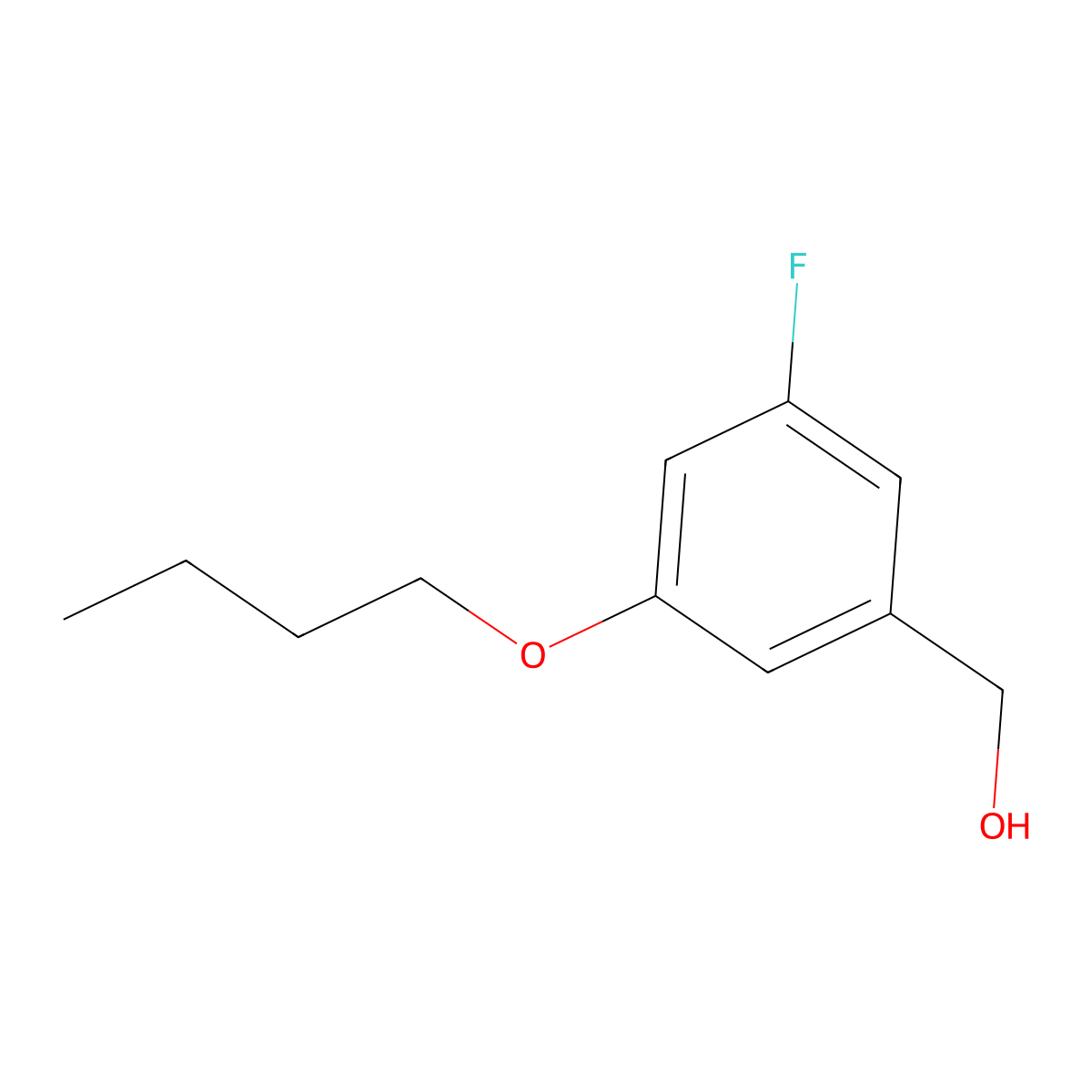 (3-Butoxy-5-fluorophenyl)methanol molecular structure, CAS 1443336-20-6