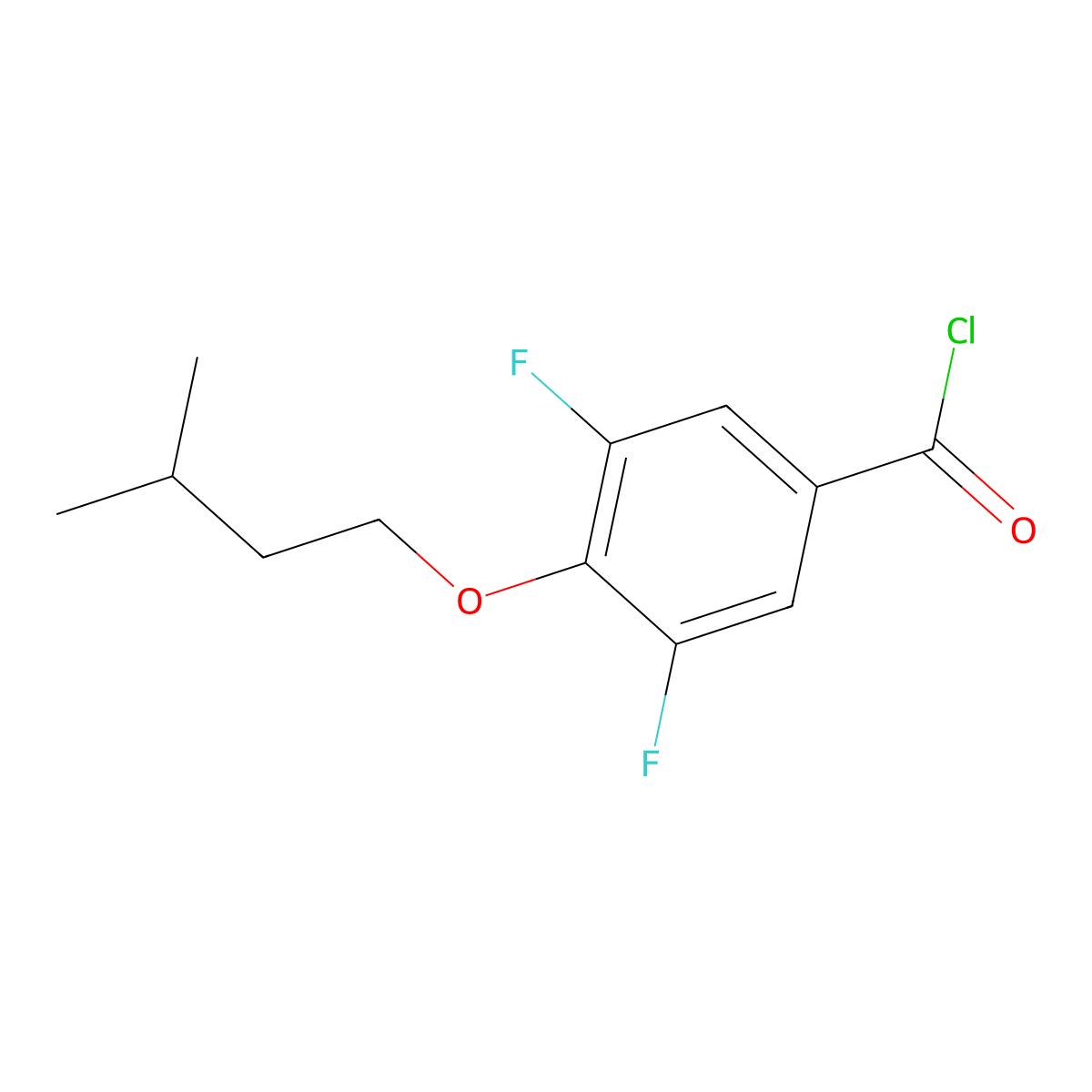 3,5-Difluoro-4-iso-pentoxybenzoyl chloride molecular structure, CAS 1443336-31-9