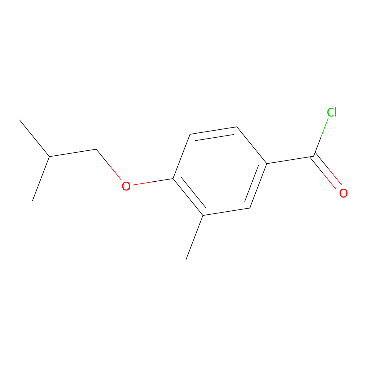 4-iso-Butoxy-3-methylbenzoyl chloride molecular structure, CAS 1443336-35-3