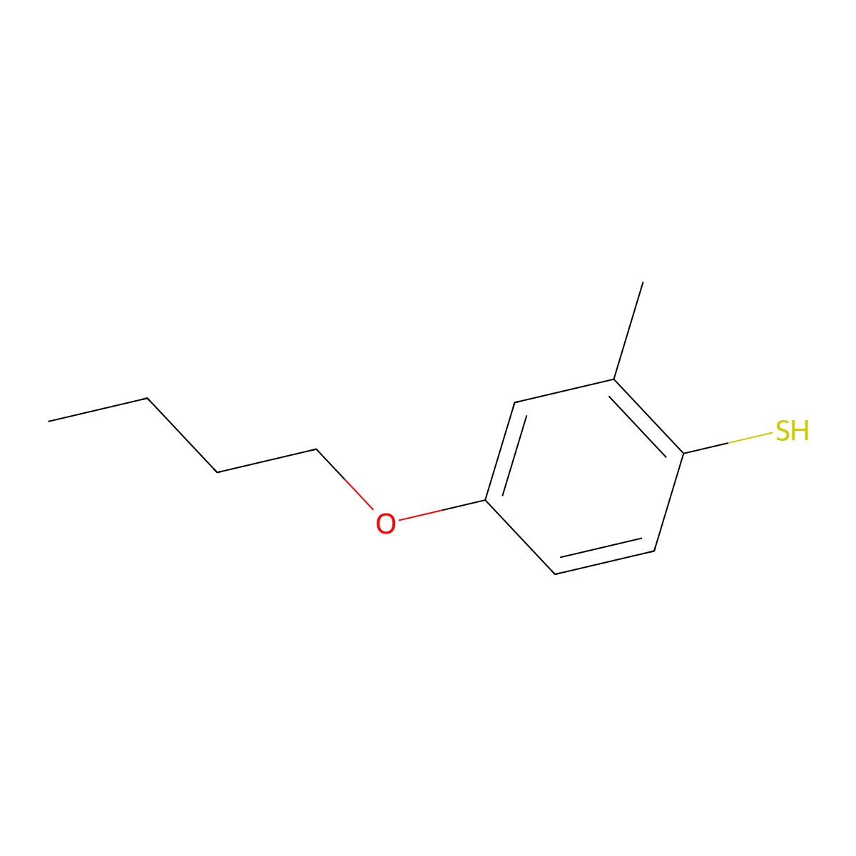 4-n-Butoxy-2-methylthiophenol molecular structure, CAS 1443336-43-3