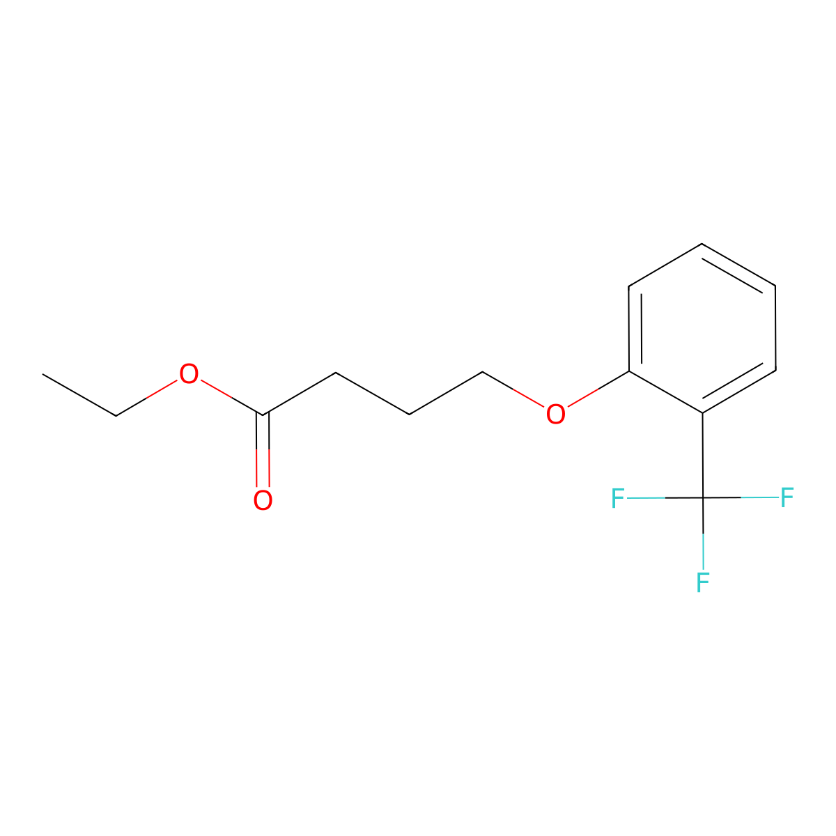Ethyl 4-[2-(trifluoromethyl)-phenoxy]butanoate molecular structure, CAS 1443336-44-4