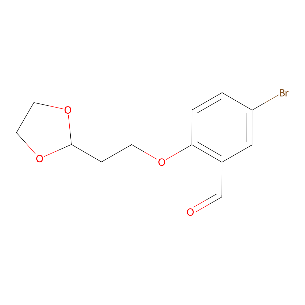5-Bromo-2-[2-(1,3-dioxolan-2-yl)ethoxy]benzaldehyde molecular structure, CAS 1443336-47-7