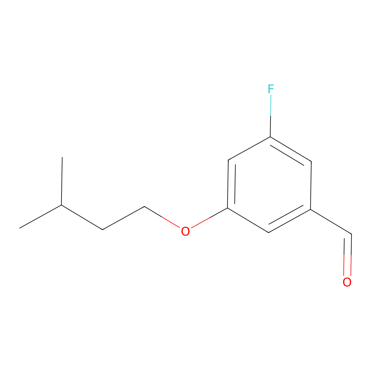 5-Fluoro-3-iso-pentoxybenzaldehyde molecular structure, CAS 1443336-49-9