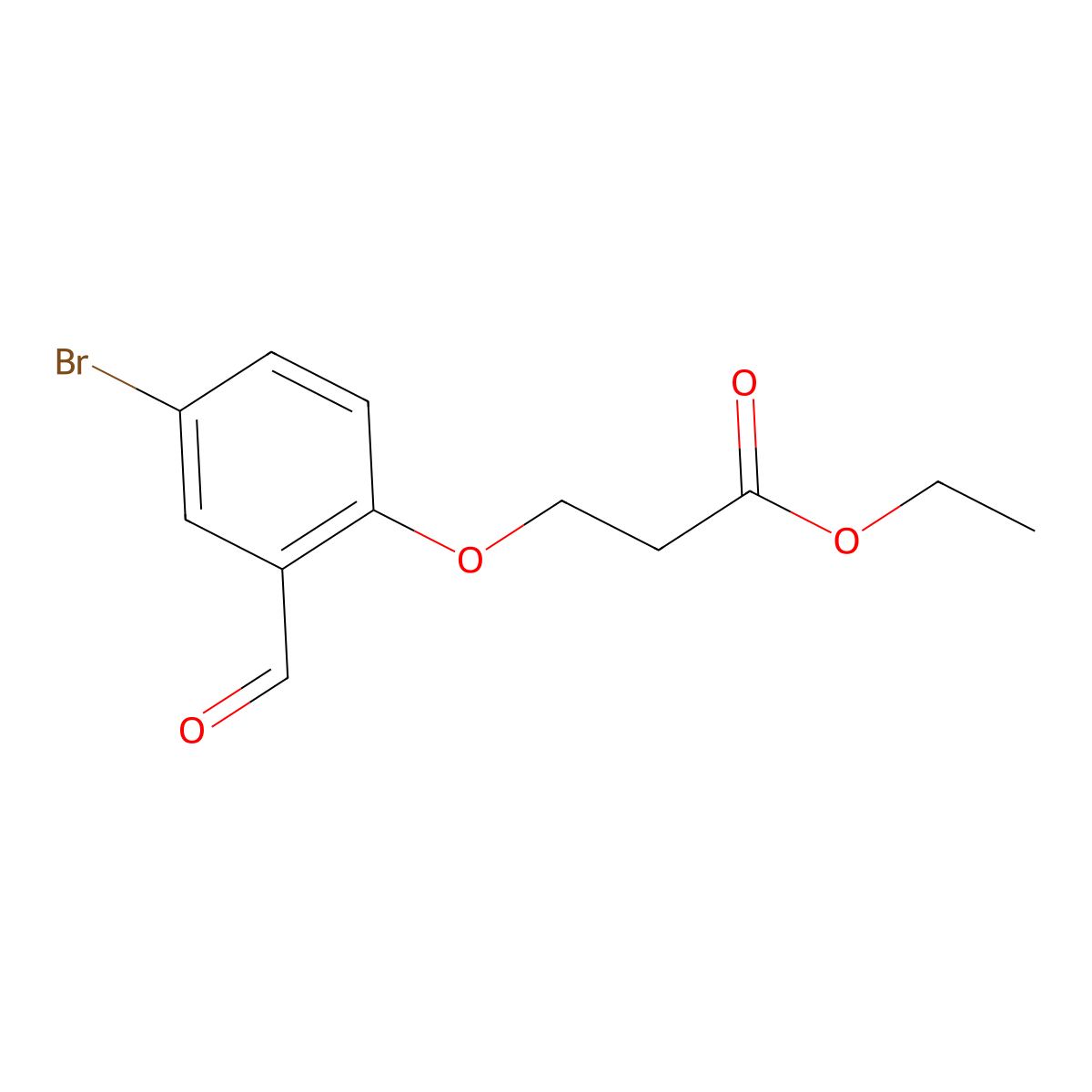 Ethyl 3-(4-bromo-2-formylphenoxy)propanoate molecular structure, CAS 1443336-51-3