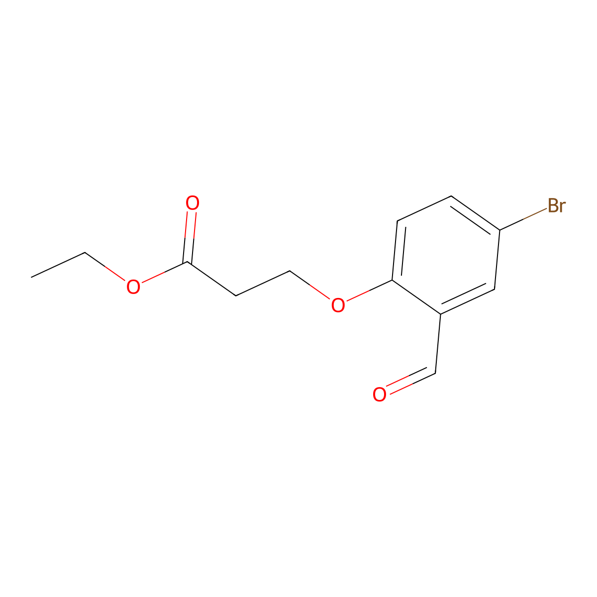 Ethyl 3-(4-bromo-2-formylphenoxy)propanoate molecular structure, CAS 1443336-51-3